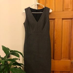 Gray structured sleeveless dress